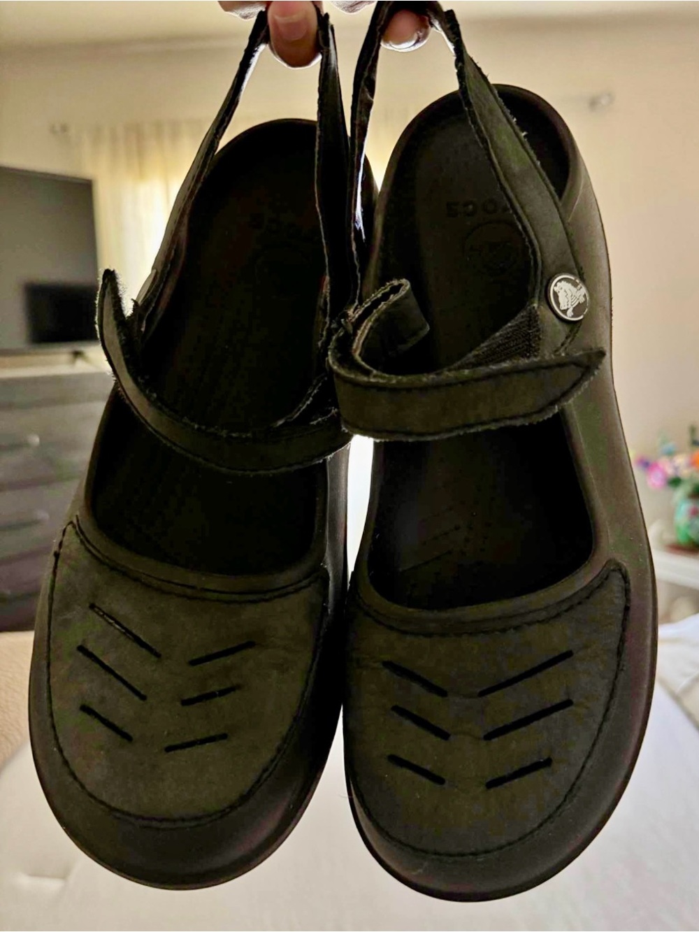 Women’s Black Mary Jane Crocs- Comfortable Slip-On Style